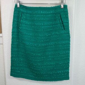 Halogen Brocade  Green Pencil Skirt